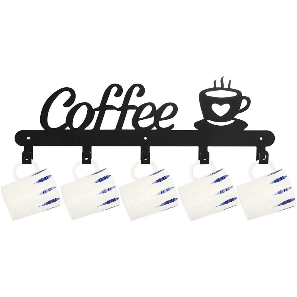 Kitchen Baking Gifts - Metal Wall Mounted Coffee Mug Rack