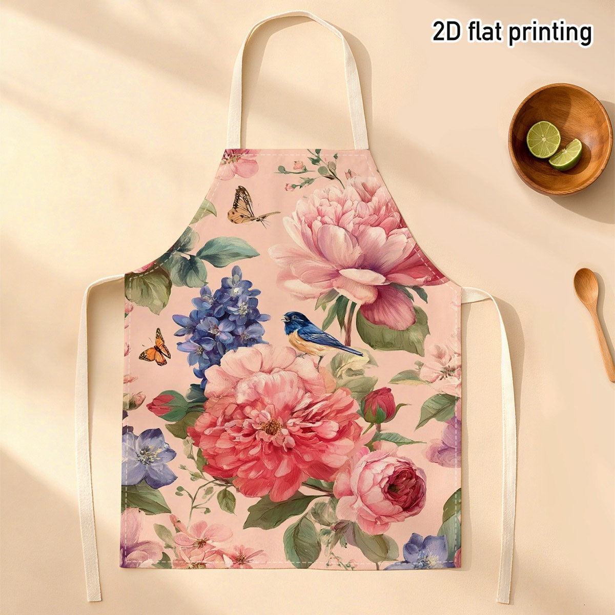 Kitchen Baking Area Ideas - 1pc Beautiful Floral Bird Apron Garden