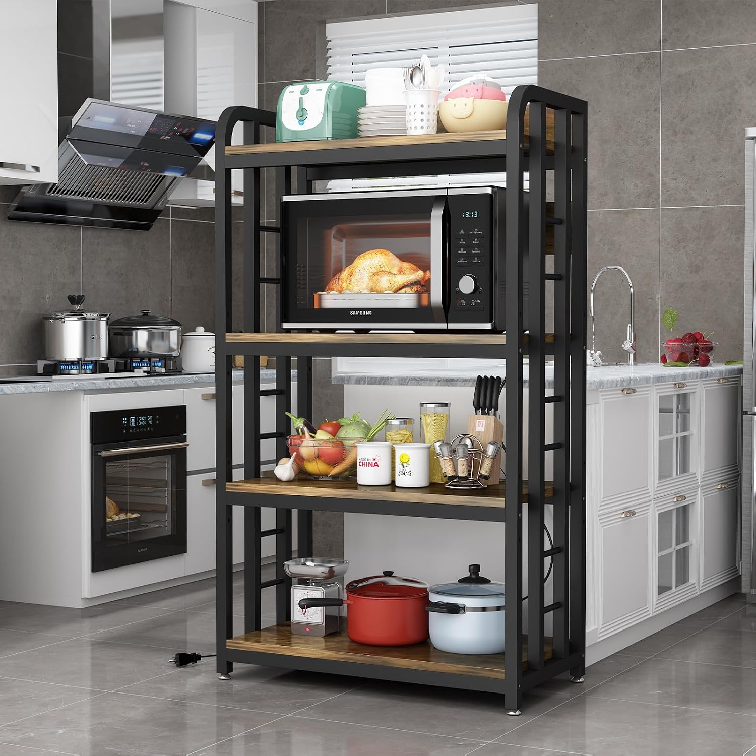 4 Tier Kitchen Bakers Rack Wit - огляд і ціна Kitchen Baker