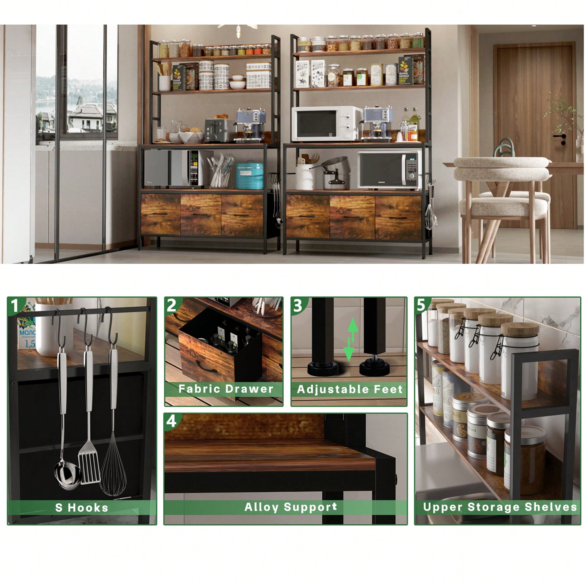Kitchen Bakers Rack With 3 Bas - огляд і ціна Kitchen Baker