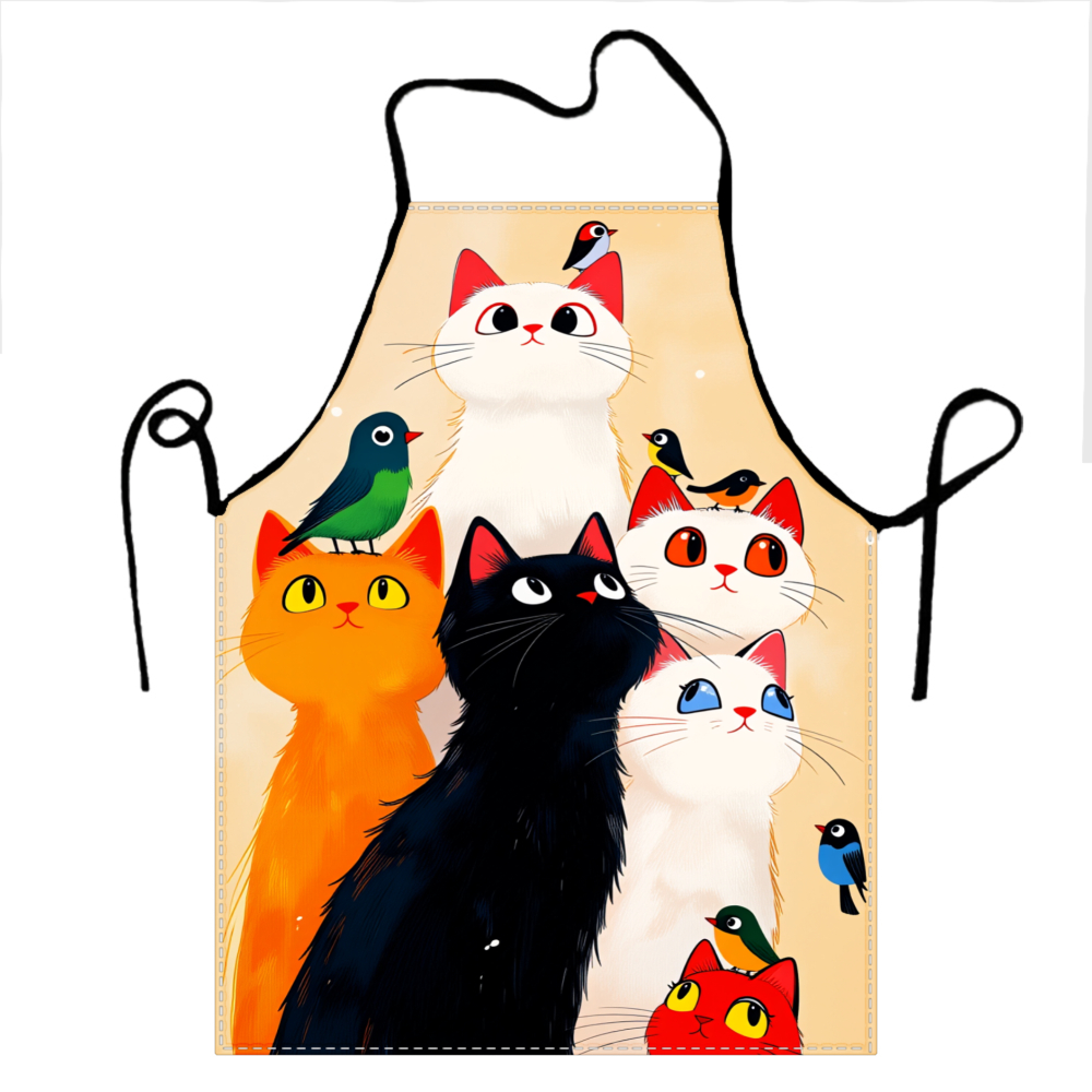 Cute Cats And Birds Apron For  - огляд і ціна Kitchen Baking Area Ideas