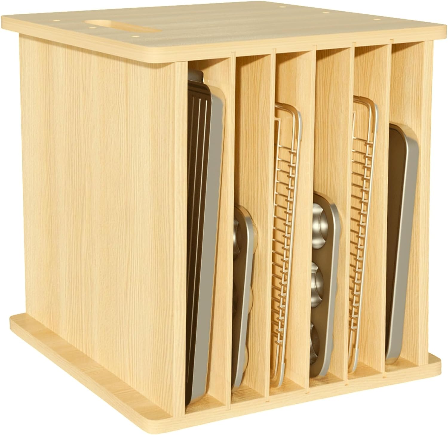 Wooden Bakeware Tray Divider O - огляд і ціна Kitchen Baking Sheet Organizer