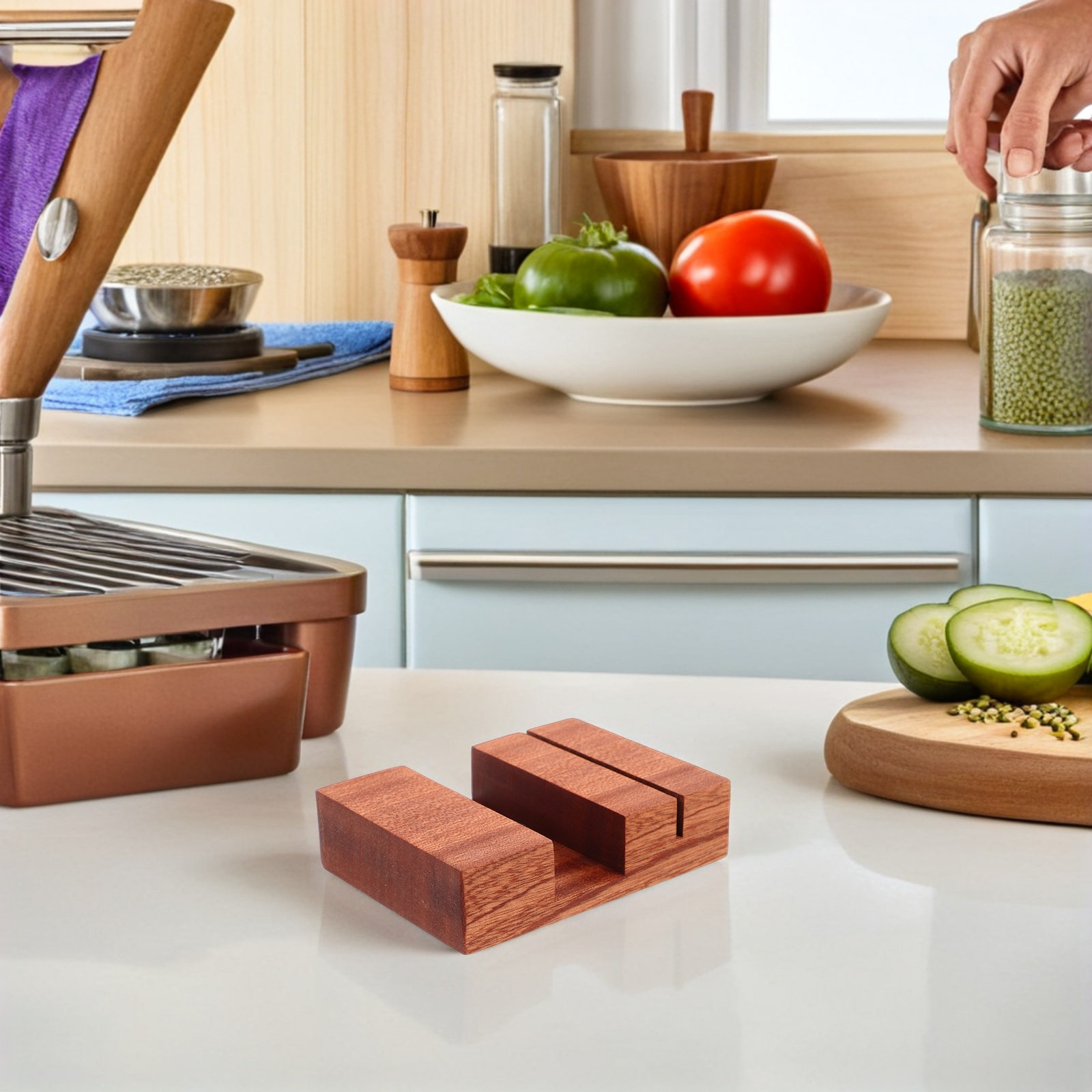 Wooden Pot Lid Holder Freestan - огляд і ціна Kitchen Baking Sheet Organizer