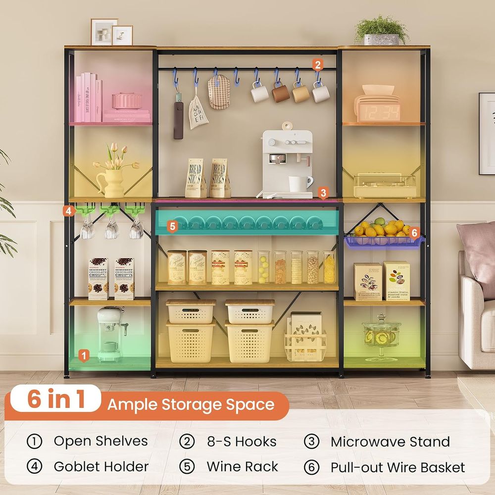 Large 62.4in Bakers Rack with  - огляд і ціна Kitchen Baker