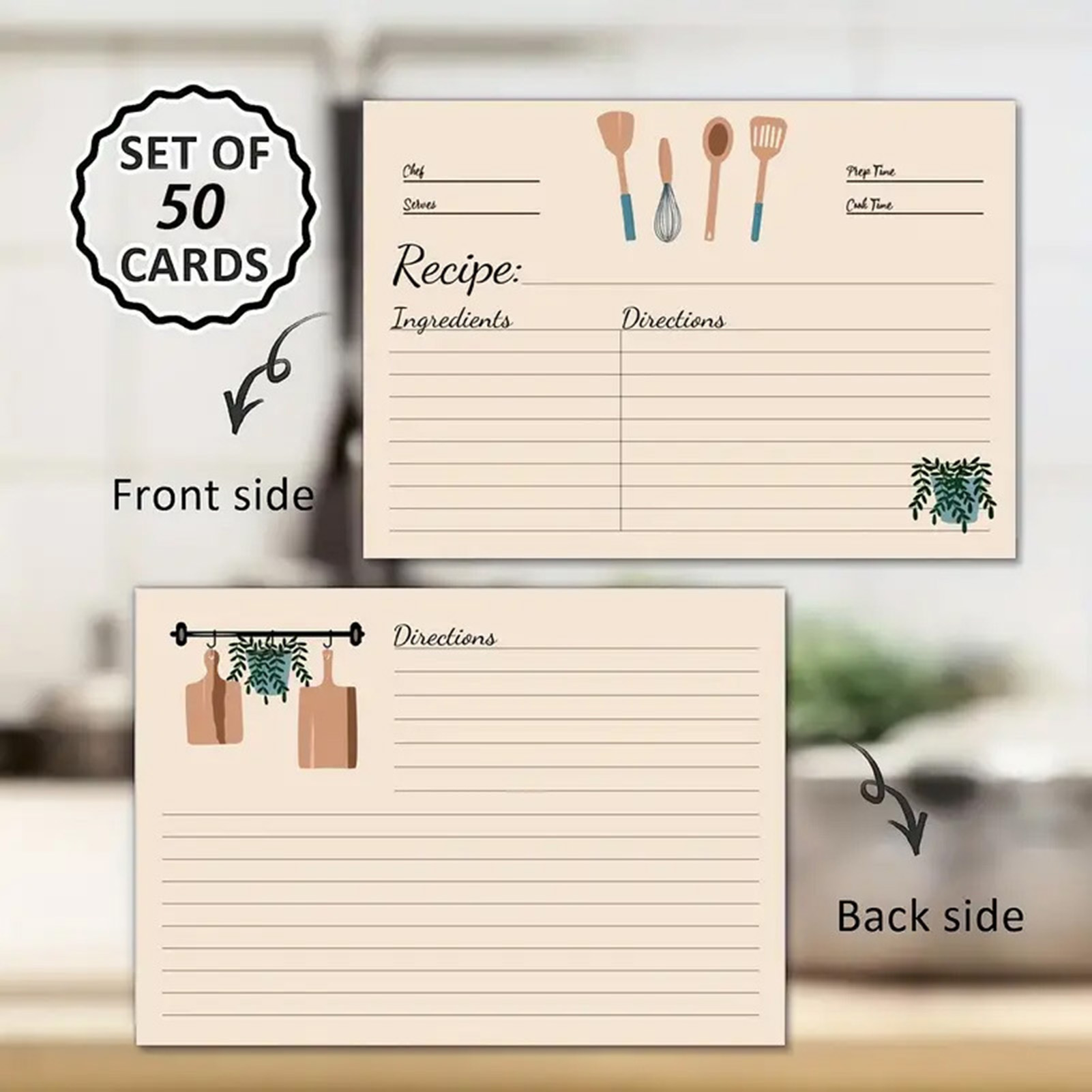 50 Sheets Recipe Cards for Bin - огляд і ціна Kitchen Baking Sheet Organizer