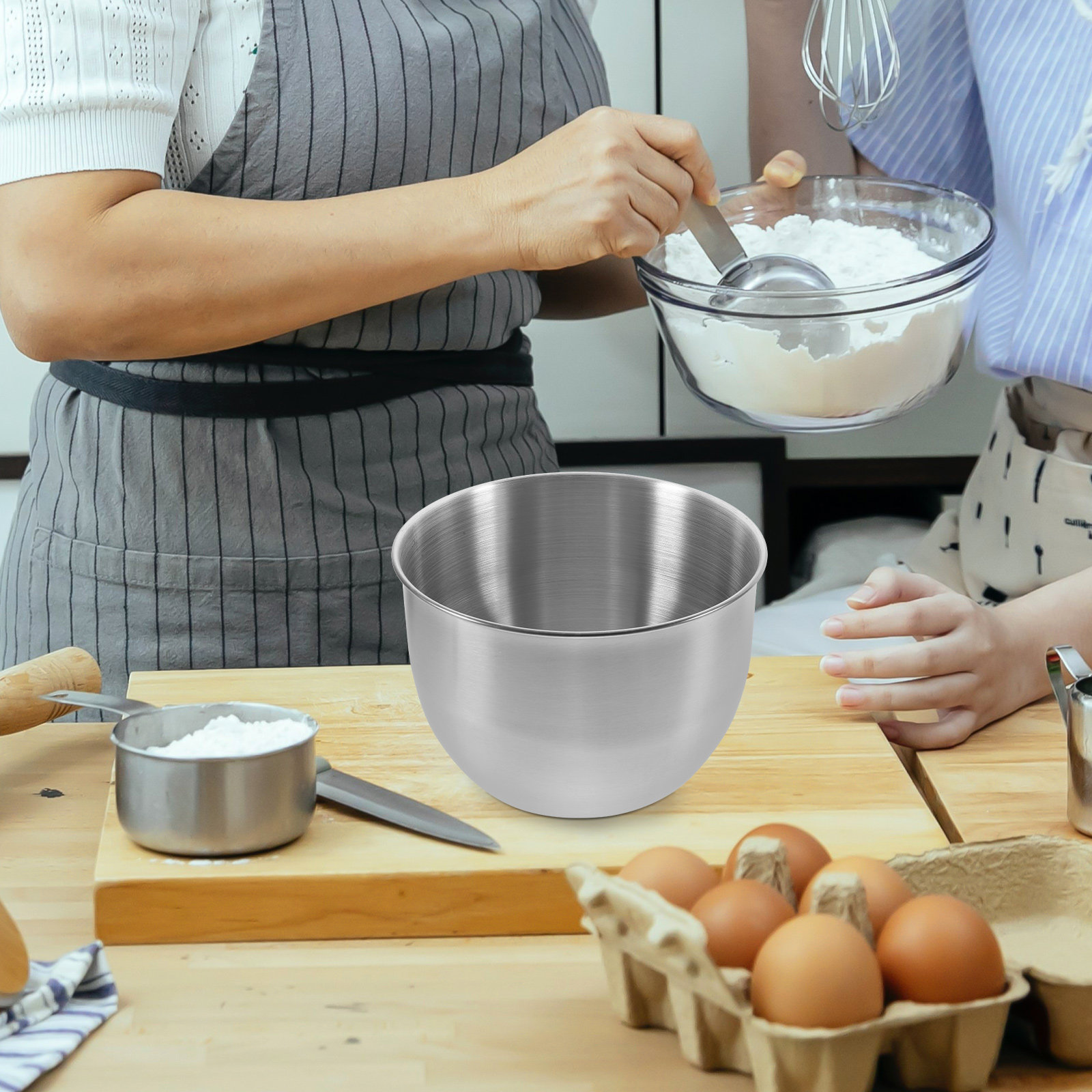Deep Stainless Steel Mixing Bo - огляд і ціна Kitchen Baking Cooking