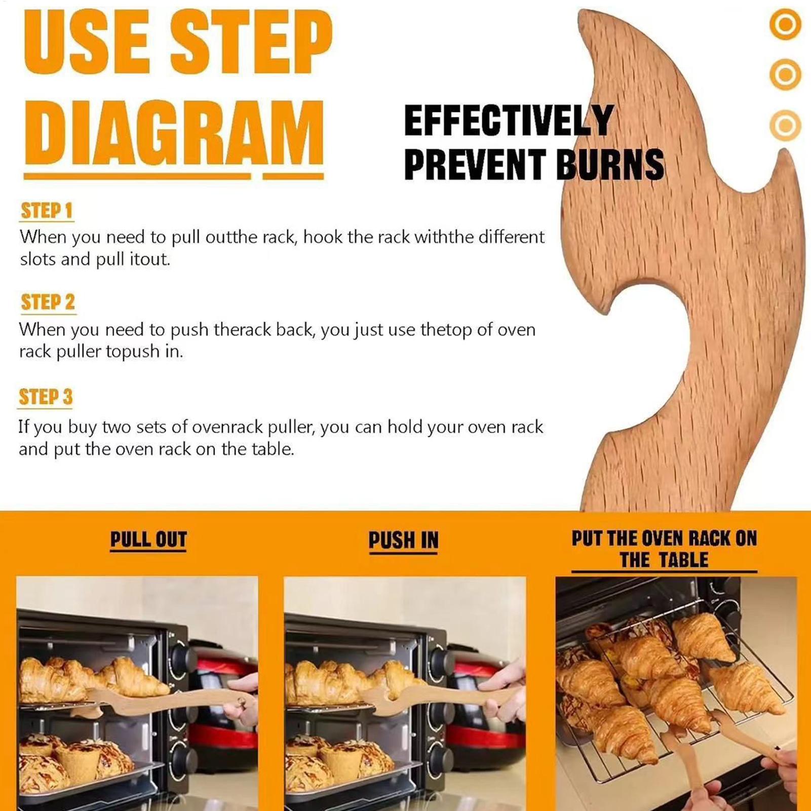 Oven Rack Puller Tool Wooden L - огляд і ціна Cool Kitchen Baking Gadgets