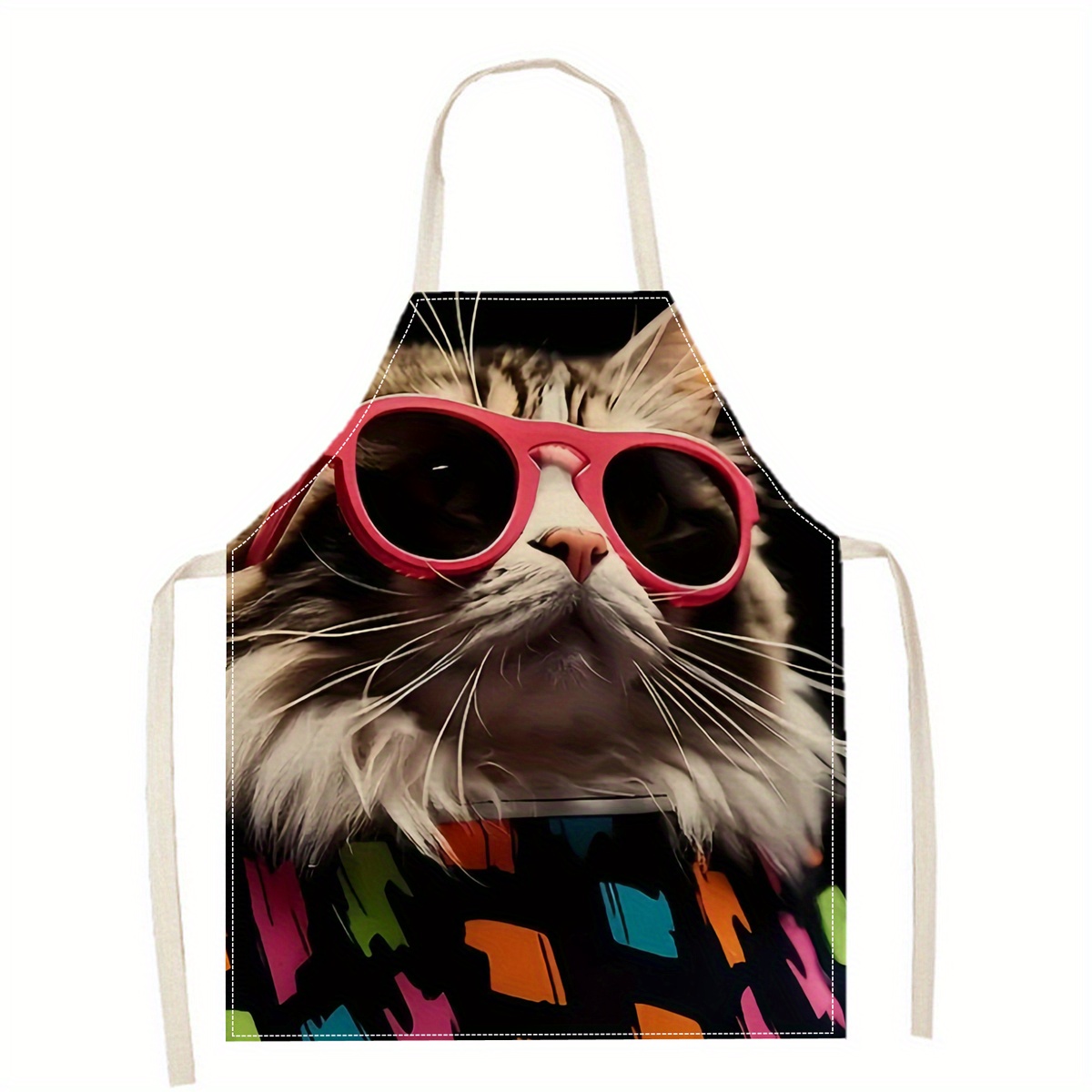 Linen Apron Funny Cat Sunglass - огляд і ціна Kitchen Baking Area Ideas