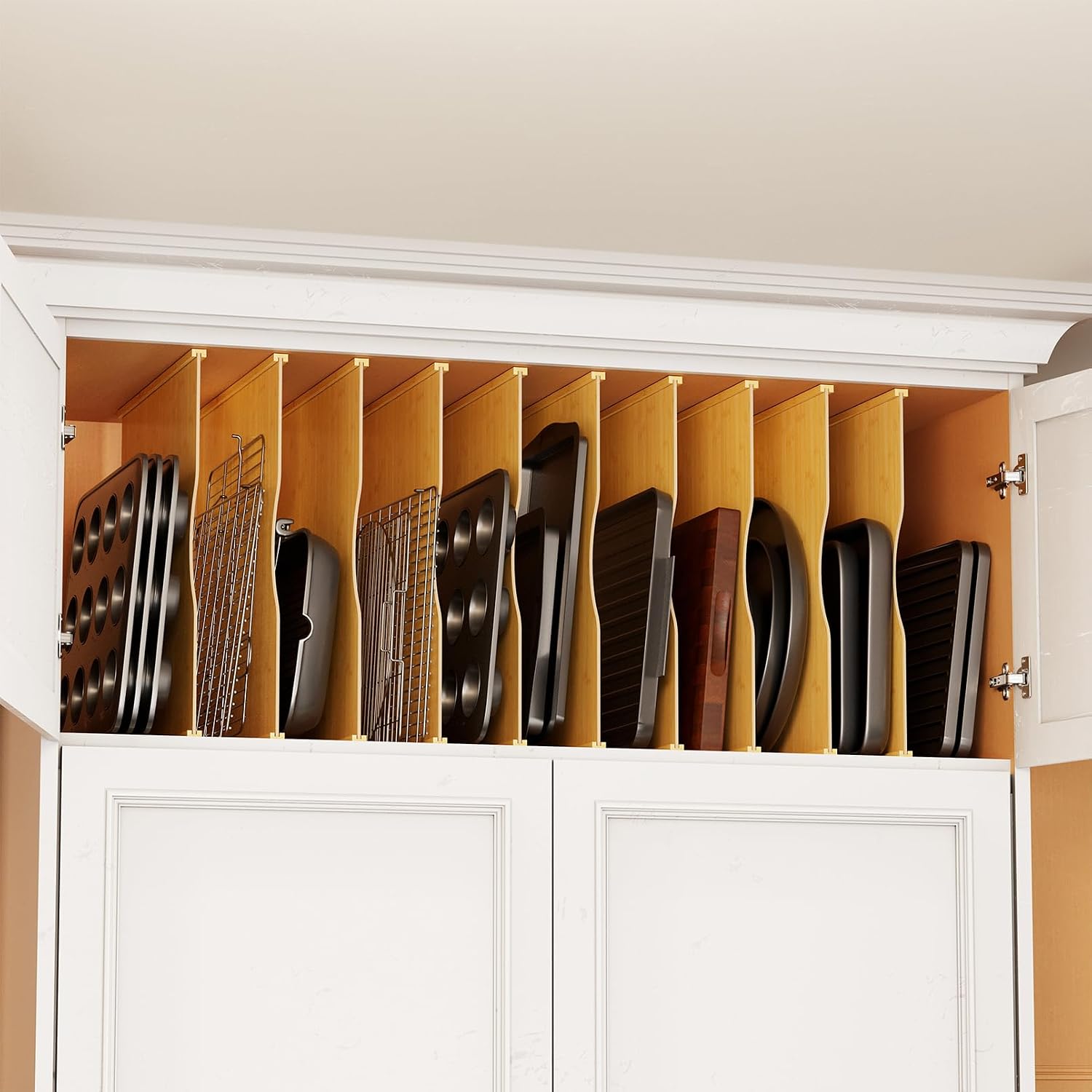 10 Pack Bamboo Tray Dividers f - огляд і ціна Kitchen Baking Sheet Organizer