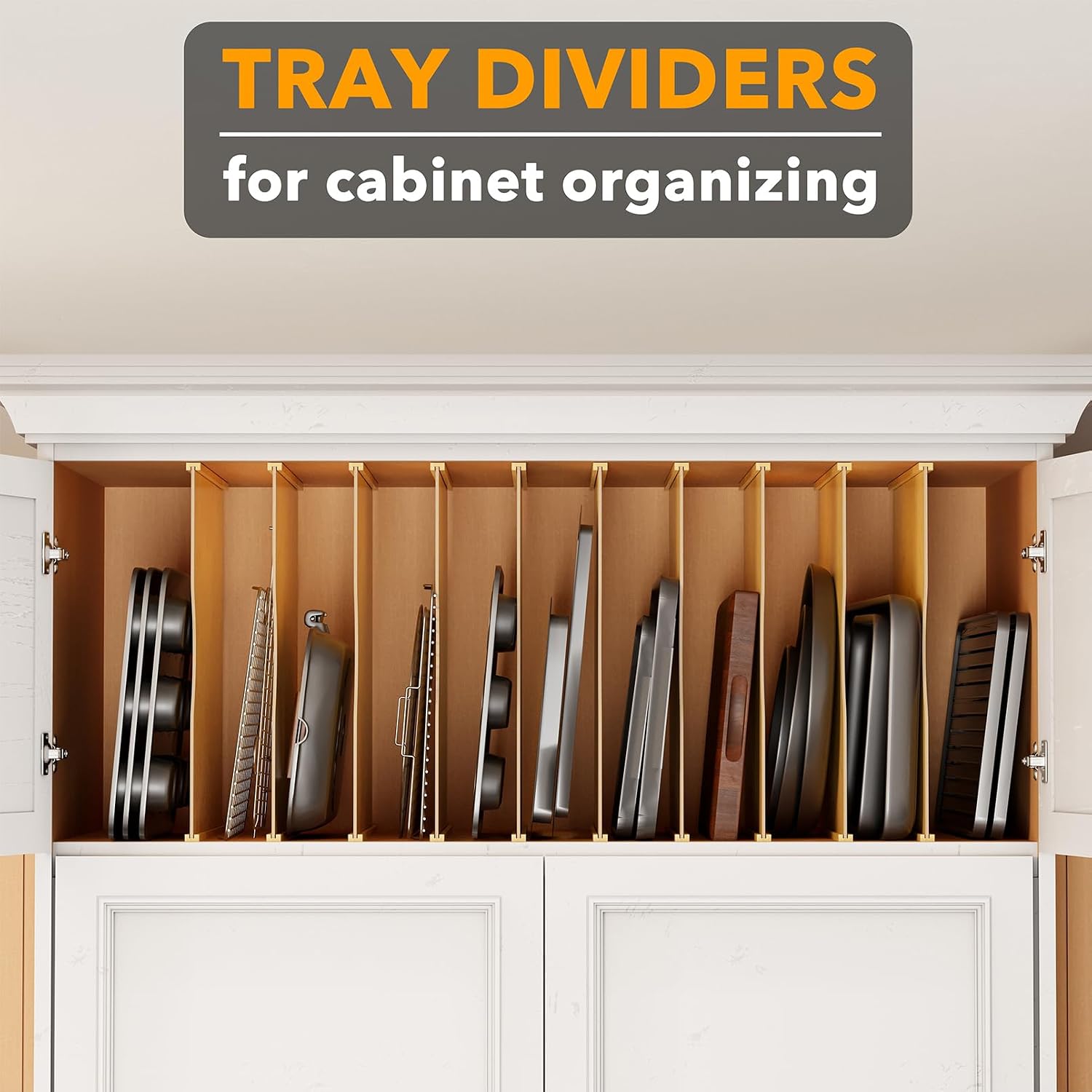 10 Pack Bamboo Tray Dividers f - огляд і ціна Kitchen Baking Sheet Organizer